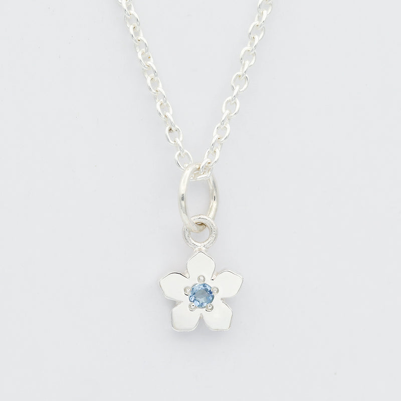 March aquamarine birthstone necklace