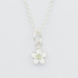 August birthstone peridot flower necklace