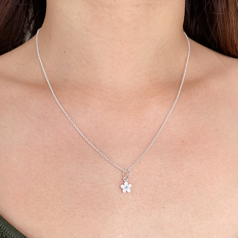 blue topaz flower necklace