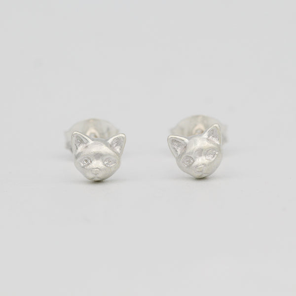 cat earrings sterling silver