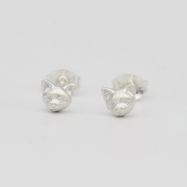 cat earrings sterling silver