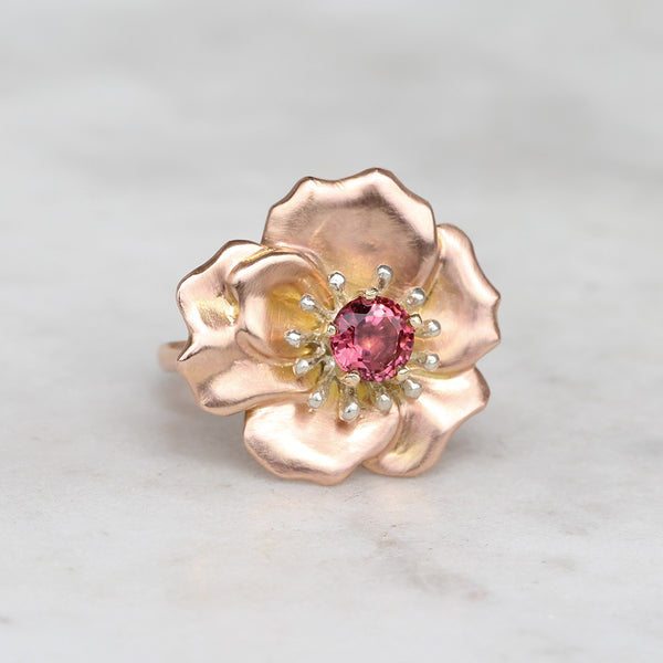 eva rose ring three tone gold