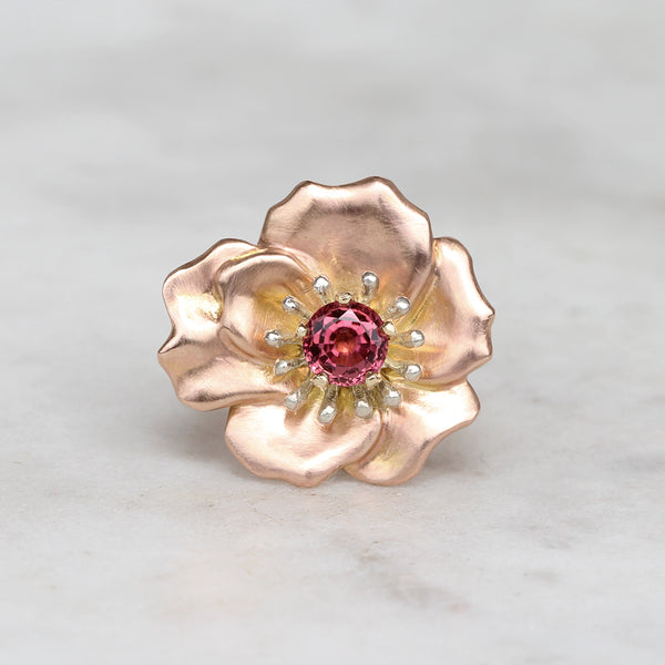 eva rose ring three tone gold