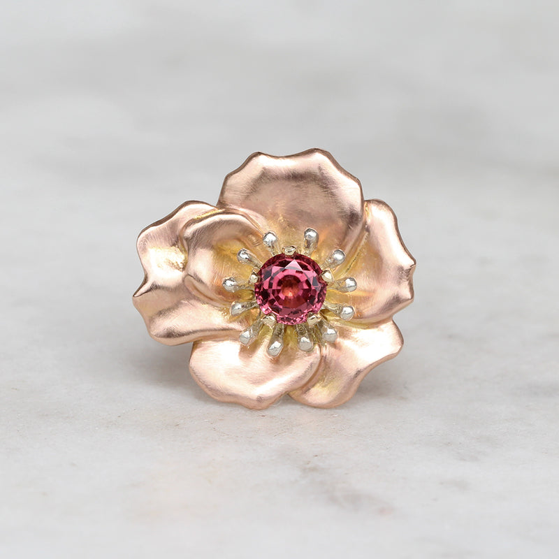 eva rose ring three tone gold