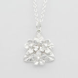 forget me not bouquet necklace silver