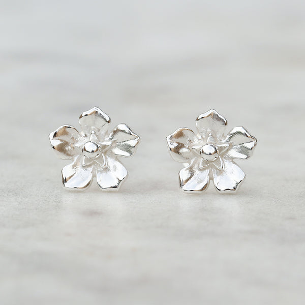 forget me not flower earrings sterling silver