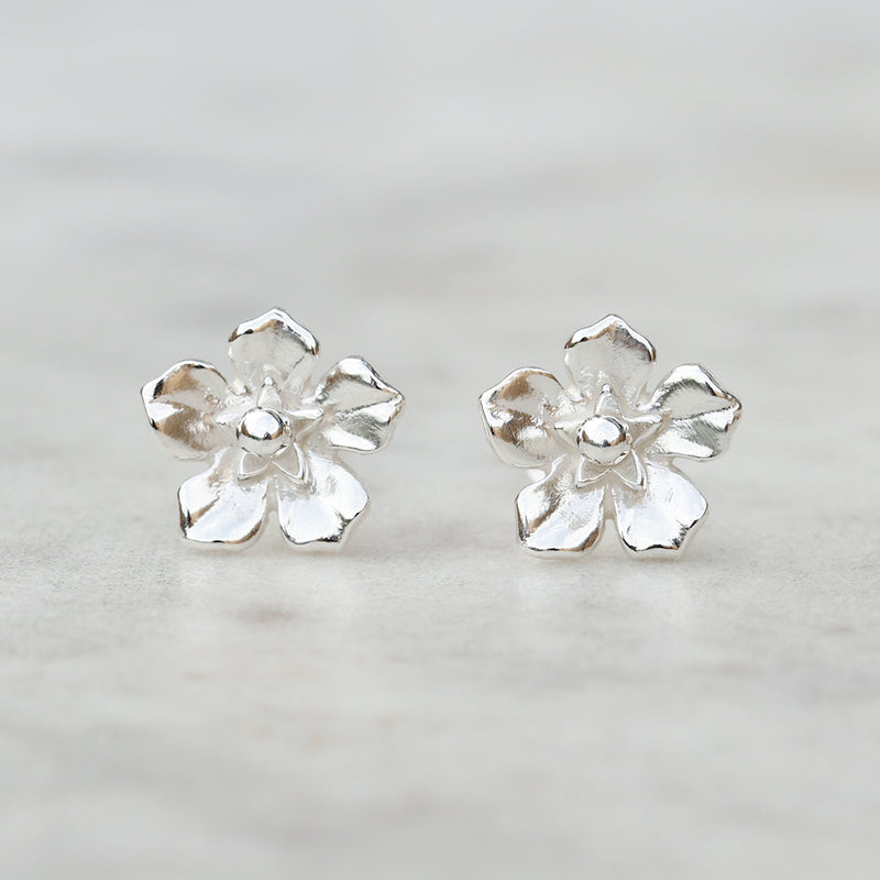 forget me not flower earrings sterling silver