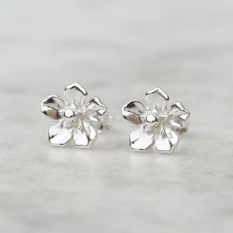forget me not flower earrings silver
