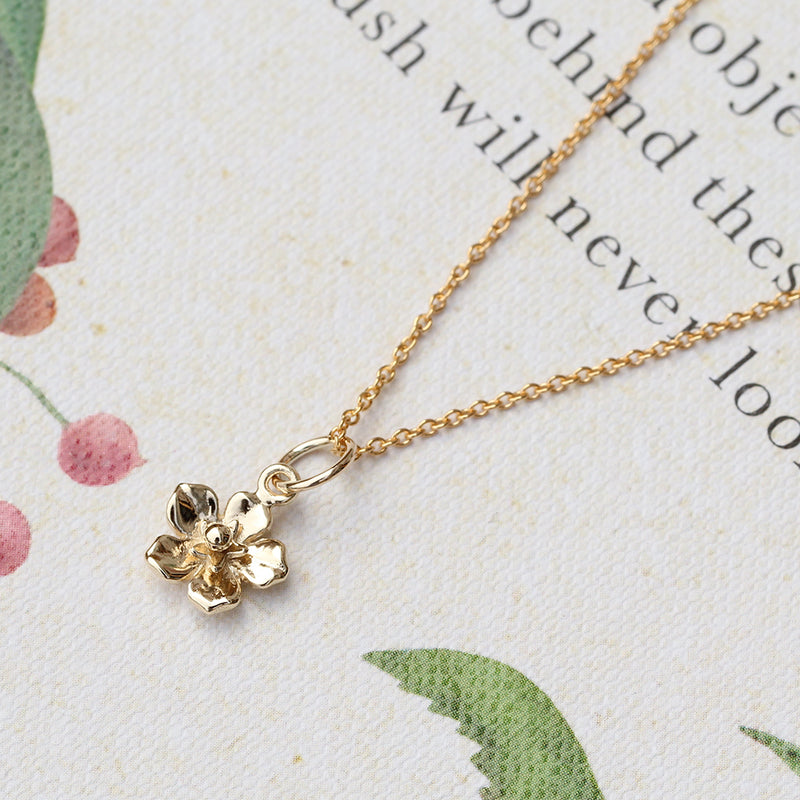 forget me not flower necklace gold