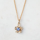sapphire forget me not flower necklace