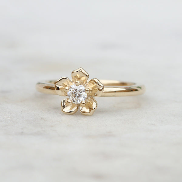 forget me not flower engagement ring