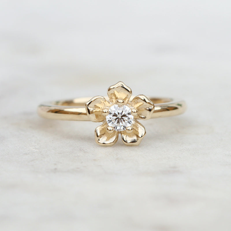 forget me not flower engagement ring
