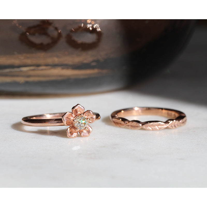 forget me not flower engagement ring
