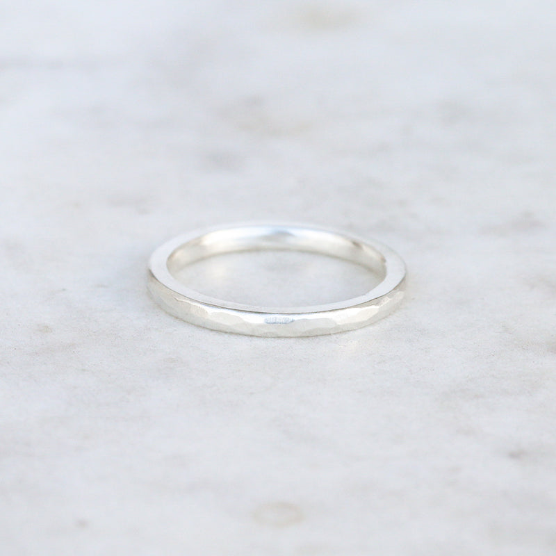 hammered ring sterling silver