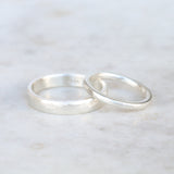 hammered silver ring set