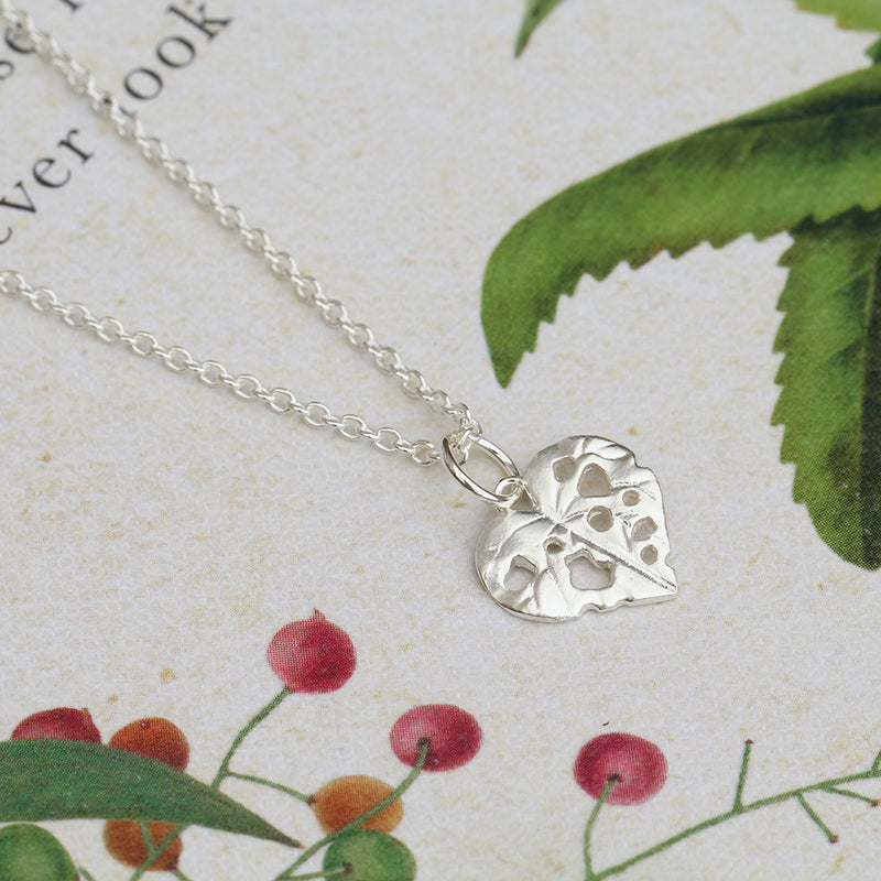 sterling silver kawakawa leaf necklace