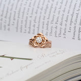 rose diamond ring and leaf ring