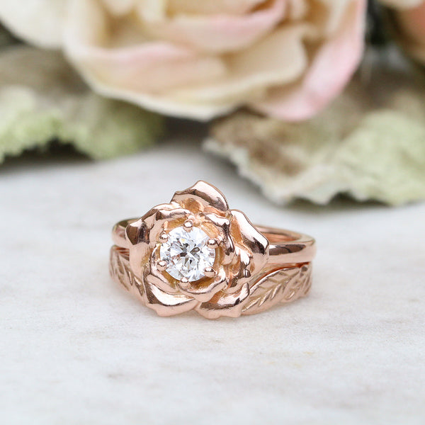 Diamond rose ring in rose gold