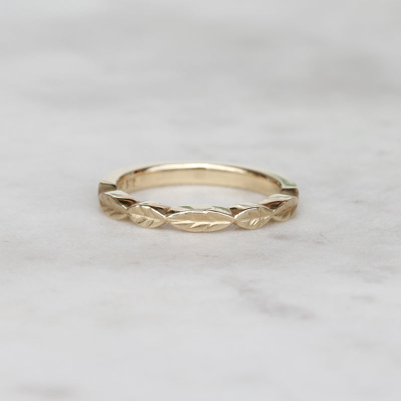 leaf wedding ring