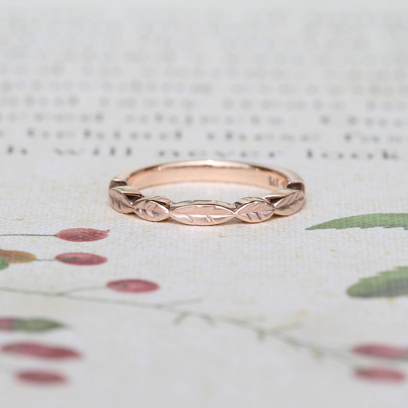 leaf ring rose gold