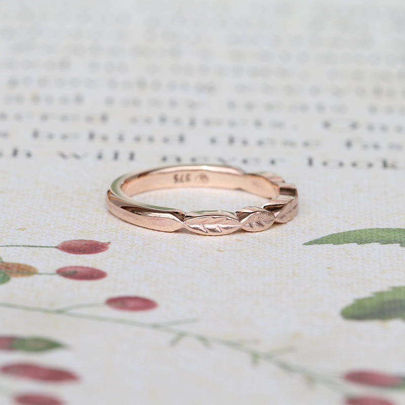 leaf wedding ring