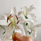 lily flower earrings in gold and silver