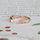 open leaf wedding ring