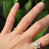gold open leaf ring