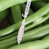silver peas in a pod necklace