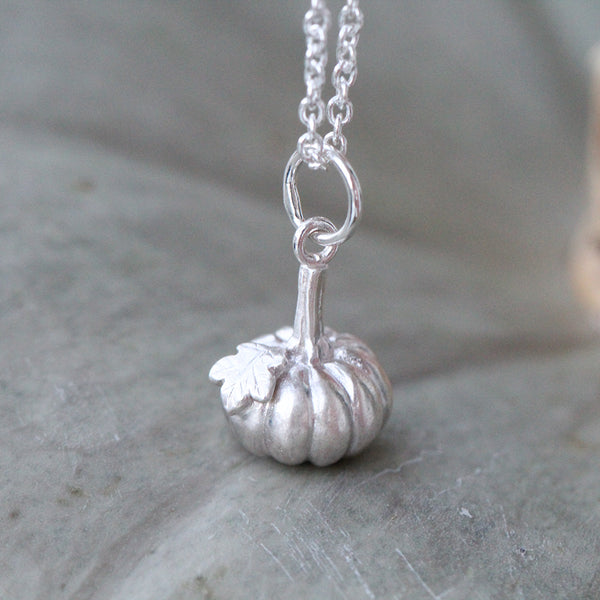 silver pumpkin necklace