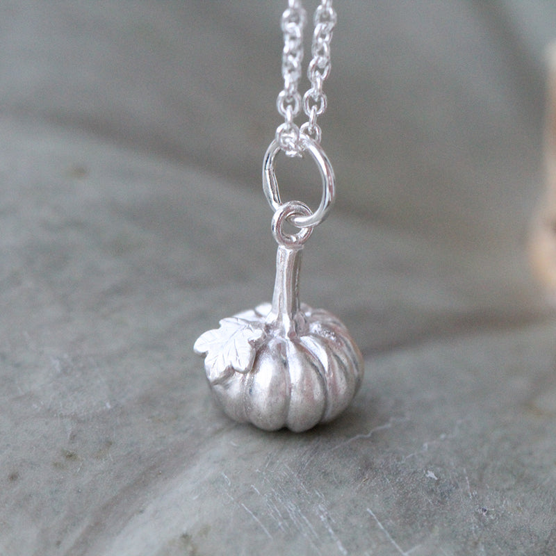 silver pumpkin necklace