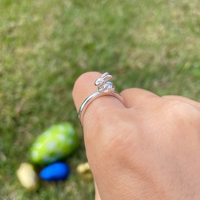 rabbit  ring sterling silver
