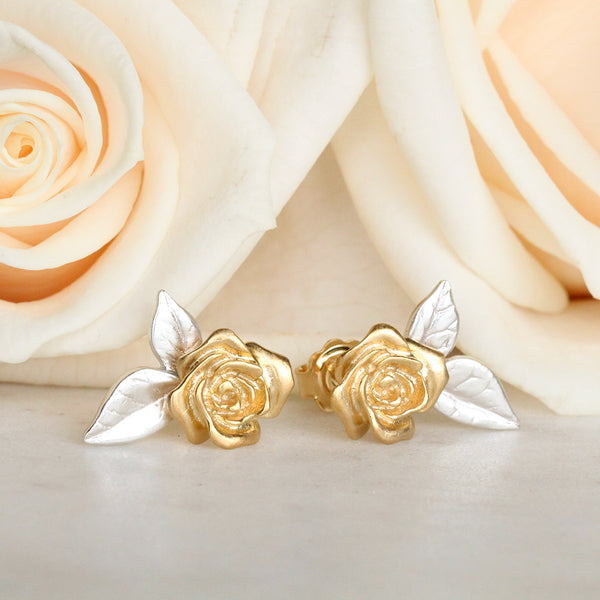 rose earrings gold