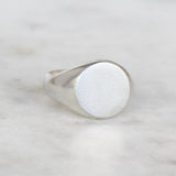 silver round signet ring