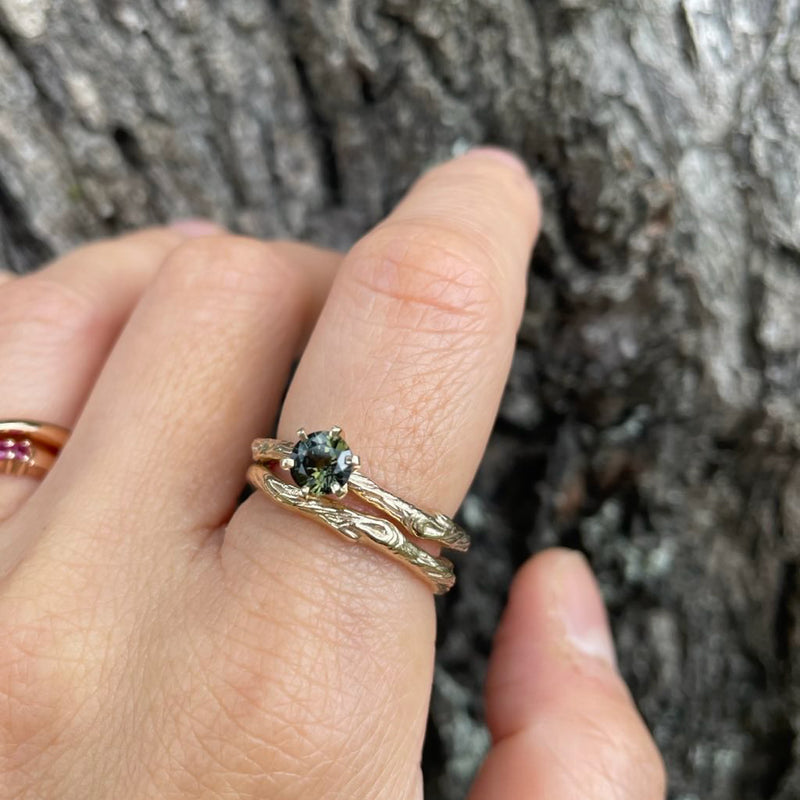 gold twig rings