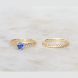 Silver Fern Ring/ Yellow Gold