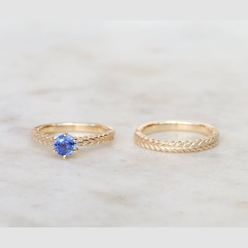 Silver Fern Ring/ Yellow Gold