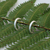 Silver fern hoop earrings in sterling silver