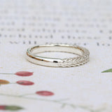 Silver Fern Ring/ White Gold