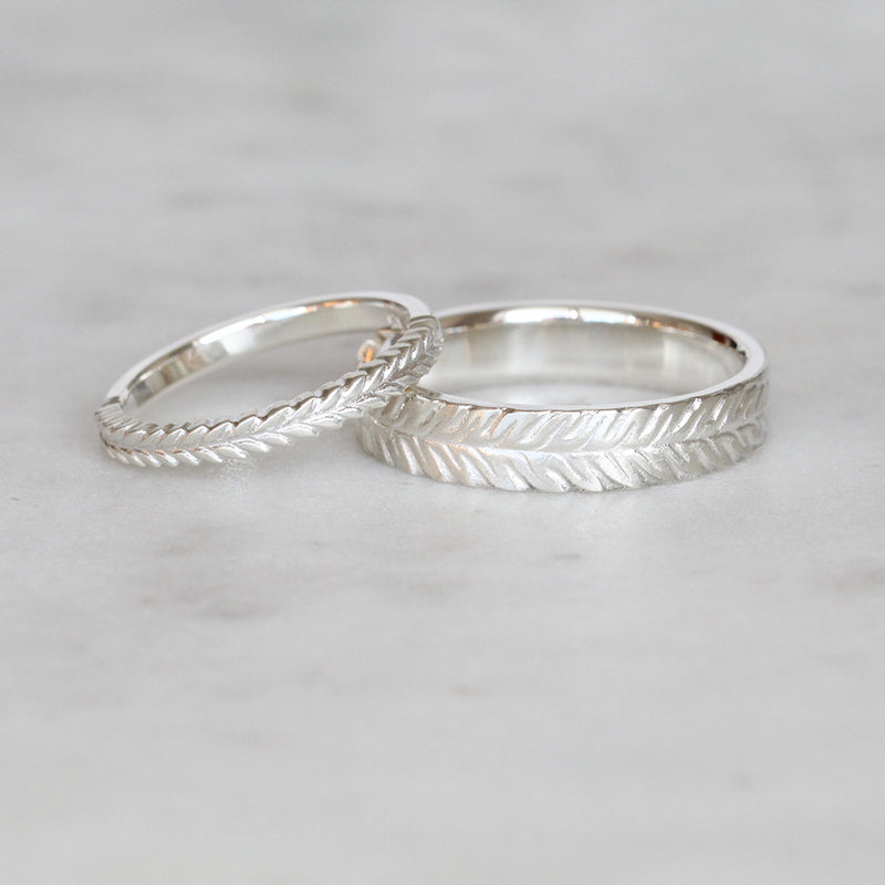 silver fern wedding rings