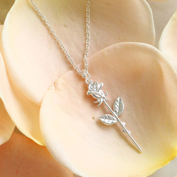 sterling silver rose necklace
