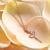 rose gold rose necklace