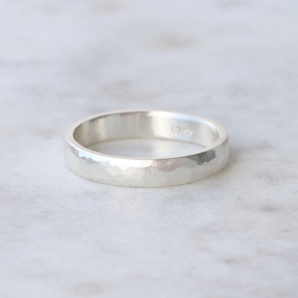 men's hammered ring