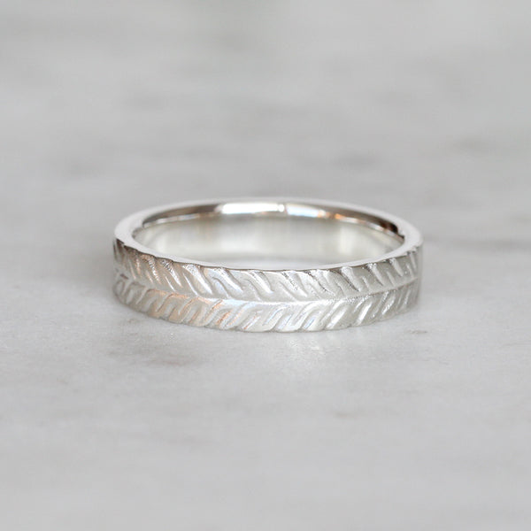 silver fern men's wedding ring