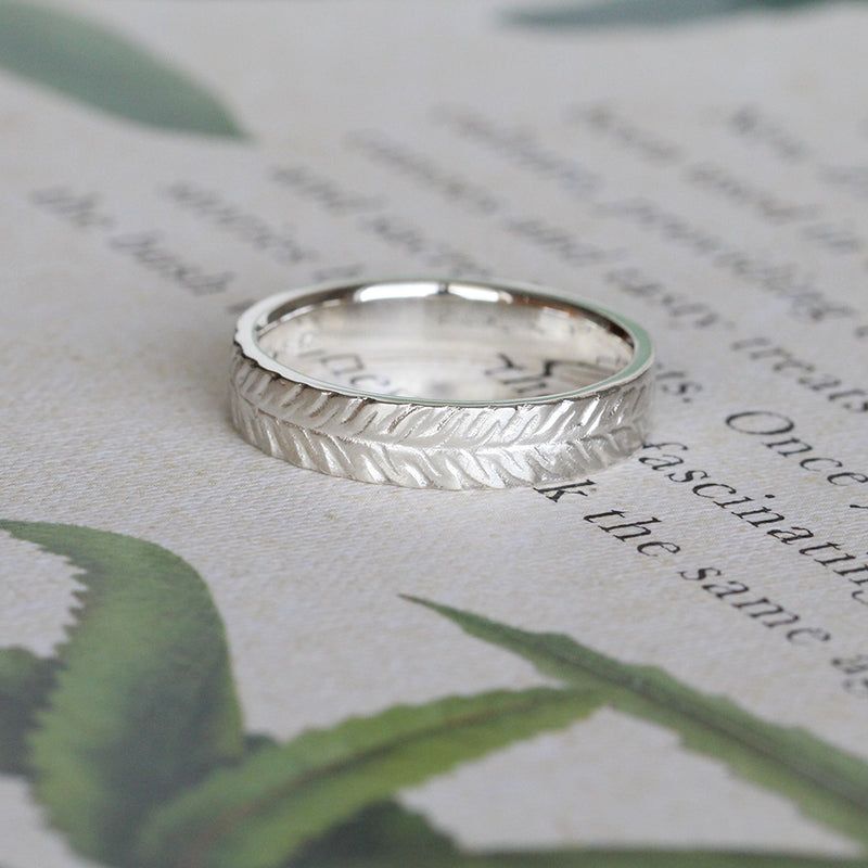 silver fern men's wedding band