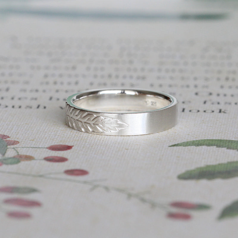 silver fern men's wedding band