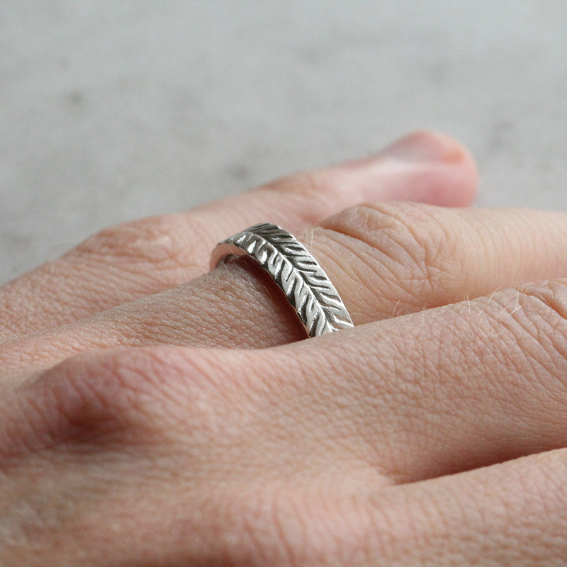 silver fern men's wedding ring