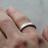 silver fern men's ring. NZ native plant ring