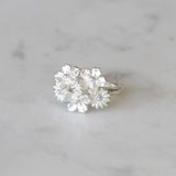 silver flower bouquet ring