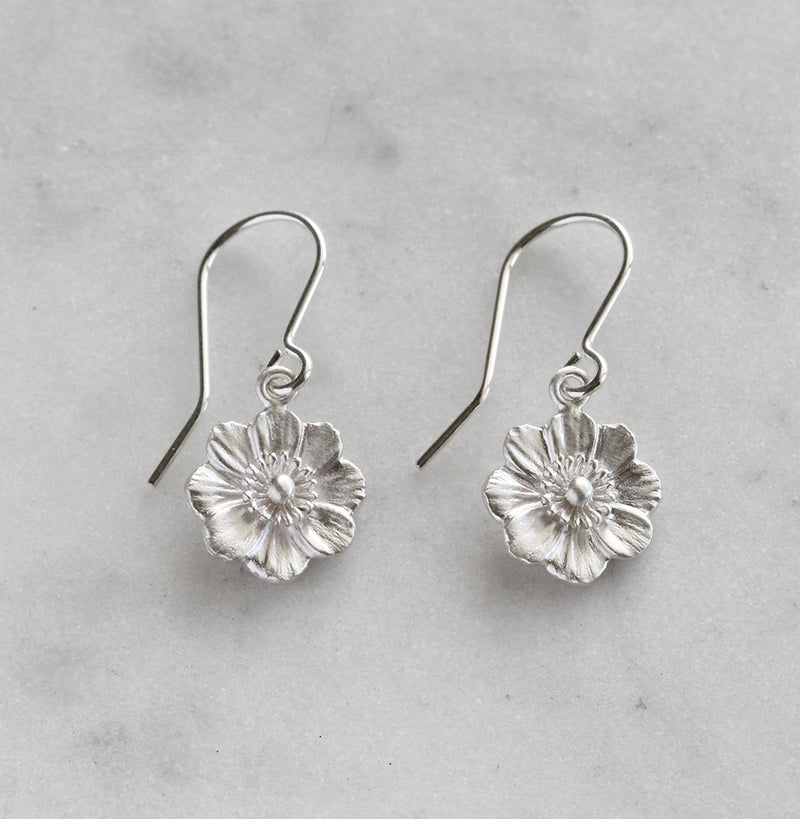 Mount Cook lily earrings in sterling silver